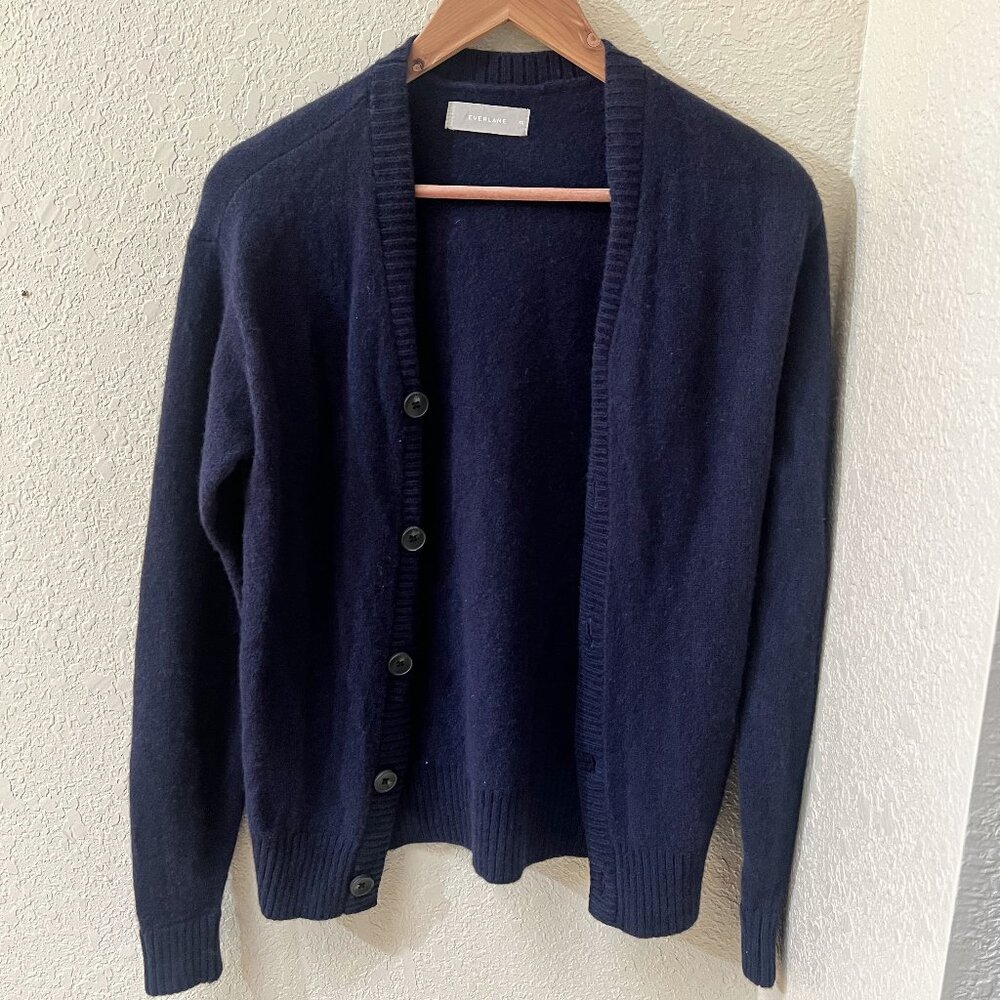 Everlane The Felted Merino Navy Blue Cardigan EUC Size Extra-Small XS Lululemon